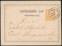 1872 Díjjegyes Levelezőlap / PS-card "FELSŐ-FALU" - "PEST" - Otros & Sin Clasificación