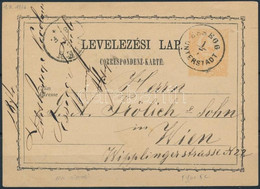 1874 2kr Díjjegyes Levelezőlap "ESSEGG/UNTERSTADT" - Bécs - Otros & Sin Clasificación