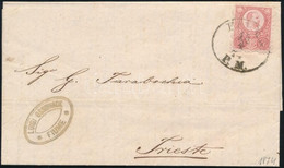 1874 Réznyomat 5kr Levélen "FIUME P.M." - "TRIEST" - Otros & Sin Clasificación