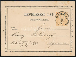 1874 Díjjegyes Levelezőlap / PS-card "PAKRAC" - Agram - Otros & Sin Clasificación