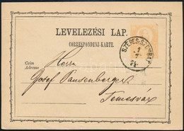 1874 Díjjegyes Levelezőlap / PS-card "SZEPES-SZOMBAT" - Temesvár - Otros & Sin Clasificación