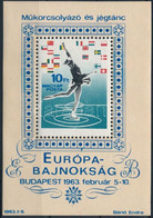 ** 1963 Műkorcsolyázó és Jégtánc Európa-bajnokság Blokk "nyílhegy" Lemezhibával (4.000) - Other & Unclassified