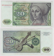 T110740 Banknote 20 DM Deutsche Mark Ro. 271b Schein 2.Jan. 1970 KN GE 2684154 G - 20 Deutsche Mark
