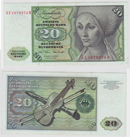 T111984 Banknote 20 DM Deutsche Mark Ro. 271b Schein 2.Jan. 1970 KN GE 1679374 H - 20 Deutsche Mark