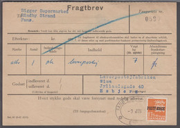 1967. Postfærge. 1,25 Kr. Orange On Fragtbrev To Fanø Cancelled FANØ - ESBJERG FÆRGER... (Michel PF40) - JF414685 - Colis Postaux