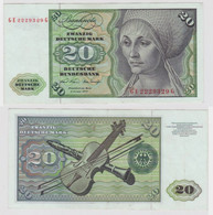 T114014 Banknote 20 DM Deutsche Mark Ro. 271b Schein 2.Jan. 1970 KN GE 2229329 G - 20 Deutsche Mark