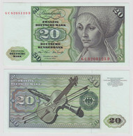 T114060 Banknote 20 DM Deutsche Mark Ro. 271a Schein 2.Jan. 1970 KN GC 8208123 D - 20 Deutsche Mark