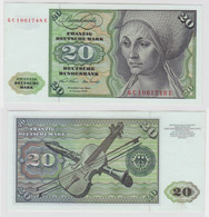 T115595 Banknote 20 DM Deutsche Mark Ro. 271a Schein 2.Jan. 1970 KN GC 1061748 E - 20 Deutsche Mark