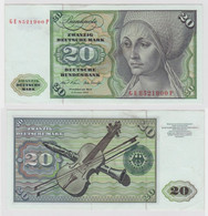 T115864 Banknote 20 DM Deutsche Mark Ro. 271b Schein 2.Jan. 1970 KN GE 8521900 P - 20 Deutsche Mark