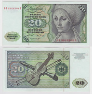 T117559 Banknote 20 DM Deutsche Mark Ro. 271b Schein 2.Jan. 1970 KN GE 3048308 F - 20 Deutsche Mark