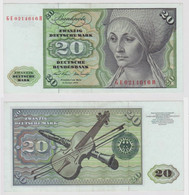 T118019 Banknote 20 DM Deutsche Mark Ro. 271b Schein 2.Jan. 1970 KN GE 0214616 H - 20 Deutsche Mark