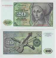 T118747 Banknote 20 DM Deutsche Mark Ro. 271a Schein 2.Jan. 1970 KN GC 0330339 E - 20 Deutsche Mark