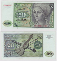 T130298 Banknote 20 DM Deutsche Mark Ro. 271b Schein 2.Jan. 1970 KN GE 7685247 F - 20 Deutsche Mark