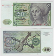 T130605 Banknote 20 DM Deutsche Mark Ro. 271b Schein 2.Jan. 1970 KN GE 7410817 M - 20 Deutsche Mark