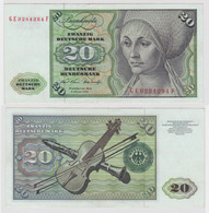 T131175 Banknote 20 DM Deutsche Mark Ro. 271b Schein 2.Jan. 1970 KN GE 9284294 F - 20 Deutsche Mark