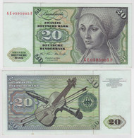 T131370 Banknote 20 DM Deutsche Mark Ro. 271b Schein 2.Jan. 1970 KN GE 0595005 F - 20 Deutsche Mark