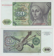 T133290 Banknote 20 DM Deutsche Mark Ro. 271b Schein 2.Jan. 1970 KN GE 0229066 W - 20 Deutsche Mark