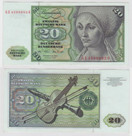 T133530 Banknote 20 DM Deutsche Mark Ro. 271b Schein 2.Jan. 1970 KN GE 4599982 G - 20 Deutsche Mark