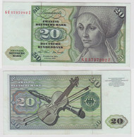 T133870 Banknote 20 DM Deutsche Mark Ro. 271b Schein 2.Jan. 1970 KN GE 3737282 Z - 20 Deutsche Mark