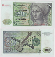 T133886 Banknote 20 DM Deutsche Mark Ro. 271b Schein 2.Jan. 1970 KN GF 1340542 C - 20 Deutsche Mark