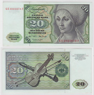 T134081 Banknote 20 DM Deutsche Mark Ro. 271b Schein 2.Jan. 1970 KN GE 2025678 F - 20 Deutsche Mark