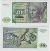 T134144 Banknote 20 DM Deutsche Mark Ro. 271b Schein 2.Jan. 1970 KN GE 8467453 M - 20 DM