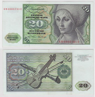 T134435 Banknote 20 DM Deutsche Mark Ro. 271a Schein 2.Jan. 1970 KN GB 6605721 U - 20 Deutsche Mark