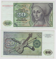 T135217 Banknote 20 DM Deutsche Mark Ro. 271b Schein 2.Jan. 1970 KN GE 0229475 F - 20 DM