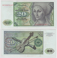 T138134 Banknote 20 DM Deutsche Mark Ro. 271b Schein 2.Jan. 1970 KN GE 2397816 V - 20 DM