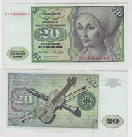 T138155 Banknote 20 DM Deutsche Mark Ro. 271b Schein 2.Jan. 1970 KN GF 5302968 B - 20 Deutsche Mark