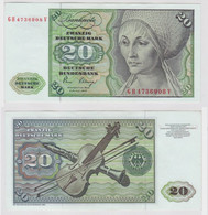 T140055 Banknote 20 DM Deutsche Mark Ro. 287a Schein 2.Jan. 1980 KN GH 4736908 V - 20 DM