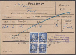 1967. Postfærge. Fr. IX. 80 Øre Blue In 4-BLOCK On Fragtbrev To Fanø Cancelled FANØ -... (Michel PF42) - JF414695 - Paketmarken