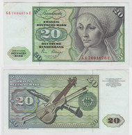 T141435 Banknote 20 DM Deutsche Mark Ro. 287a Schein 2.Jan. 1980 KN GK 7694678 E - 20 Deutsche Mark