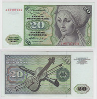 T142754 Banknote 20 DM Deutsche Mark Ro. 264c Schein 2.Jan. 1960 KN J 9872713 N - 20 Deutsche Mark