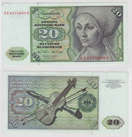 T143224 Banknote 20 DM Deutsche Mark Ro. 271b Schein 2.Jan. 1970 KN GE 0278908 G - 20 Deutsche Mark