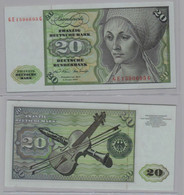 T145246 Banknote 20 DM Deutsche Mark Ro. 271b Schein 2.Jan. 1970 KN GE 1590695 G - 20 DM