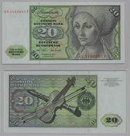 T145361 Banknote 20 DM Deutsche Mark Ro. 271b Schein 2.Jan. 1970 KN GE 3168687 F - 20 Deutsche Mark