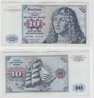 T145399 Banknote 10 DM Deutsche Mark Ro. 270a Schein 2.Jan. 1970 KN CC 4136585 K - 10 Deutsche Mark