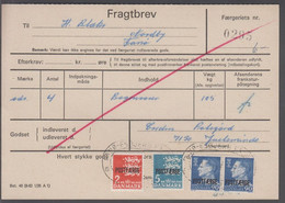 1977. Postfærge. 5 Kr. Blue + 2 Ex 90 øre Frederik + 2 Kr. On Fragtbrev To Fanø Cance... (Michel PF44+) - JF414701 - Parcel Post