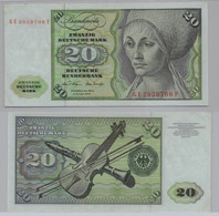 T145530 Banknote 20 DM Deutsche Mark Ro. 271b Schein 2.Jan. 1970 KN GE 2059706 F - 20 Deutsche Mark