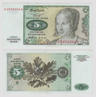 T146003 Banknote 5 DM Deutsche Mark Ro. 262e Schein 2.Jan. 1960 KN B 3876534 B - 5 Deutsche Mark