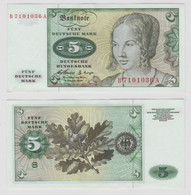 T146007 Banknote 5 DM Deutsche Mark Ro. 262e Schein 2.Jan. 1960 KN B 7101036 A - 5 DM