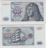 T146044 Banknote 10 DM Deutsche Mark Ro. 270a Schein 2.Jan. 1970 KN CC 8039949 B - 10 Deutsche Mark