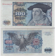 T146049 Banknote 100 DM Deutsche Mark Ro. 273b Schein 2.Jan 1970 KN NF 6024917 D - 100 DM