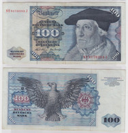 T146071 Banknote 100 DM Deutsche Mark Ro. 273b Schein 2.Jan 1970 KN NE 8176283 J - 100 Deutsche Mark