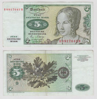 T146273 Banknote 5 DM Deutsche Mark Ro. 285a Schein 2.Jan. 1980 KN B 0917642 R - 5 Deutsche Mark