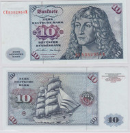 T146386 Banknote 10 DM Deutsche Mark Ro. 270b Schein 2.Jan. 1970 KN CE 8382954 K - 10 Deutsche Mark
