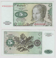 T146431 Banknote 5 DM Deutsche Mark Ro. 285a Schein 2.Jan. 1980 KN B 9643282 S - 5 Deutsche Mark
