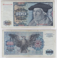 T147133 Banknote 100 DM Deutsche Mark Ro. 273b Schein 2.Jan 1970 KN NE 7626718 Q - 100 DM