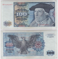 T147198 Banknote 100 DM Deutsche Mark Ro. 273b Schein 2.Jan 1970 KN NF 7185185 F - 100 DM